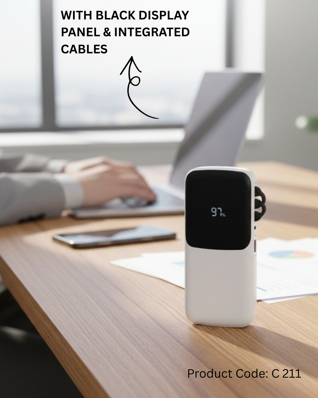 10000mAh Power Bank with Integrated Cables | 22.5W