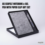 EcoFelt Notebook Gift Set – A5 Eco Notebook with Paper Clip Gel Pen