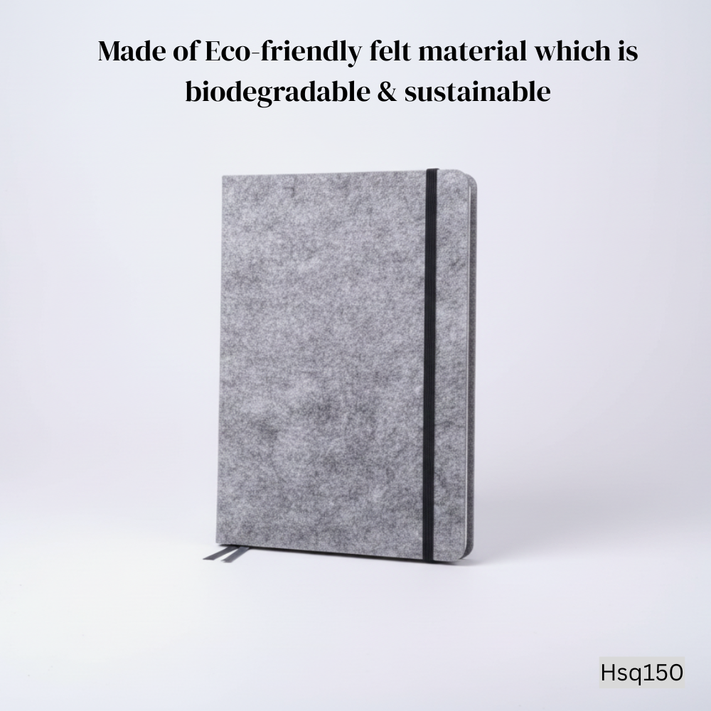 EcoFelt Notebook Gift Set – A5 Eco Notebook with Paper Clip Gel Pen