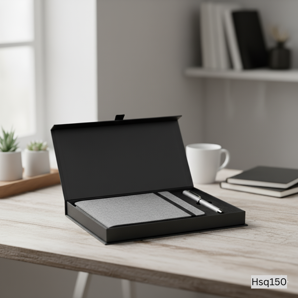 EcoFelt Notebook Gift Set – A5 Eco Notebook with Paper Clip Gel Pen