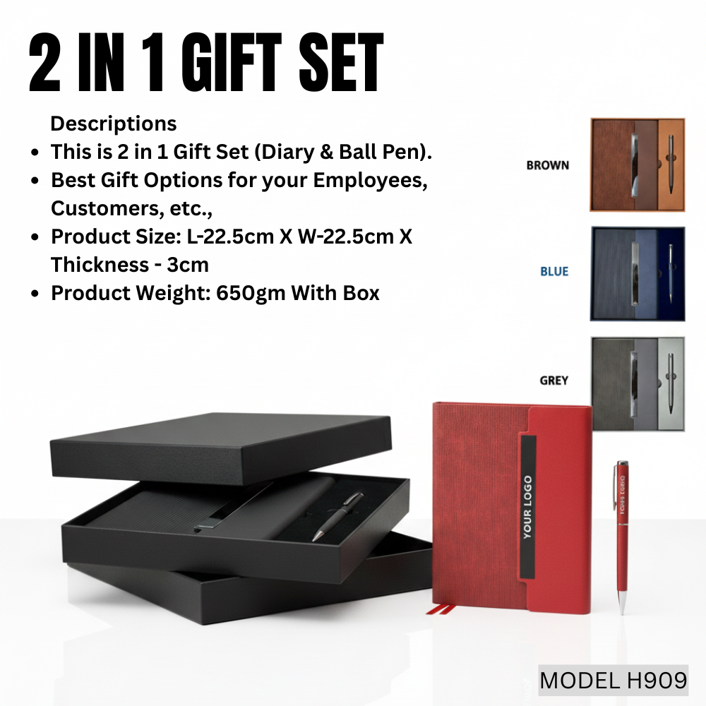 Diary and Metal Pen Corporate Gift Set