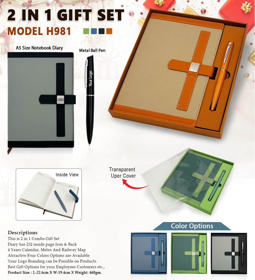 Dual-Tone Professional 2-in-1 Executive Suite | Diary & Pen Set