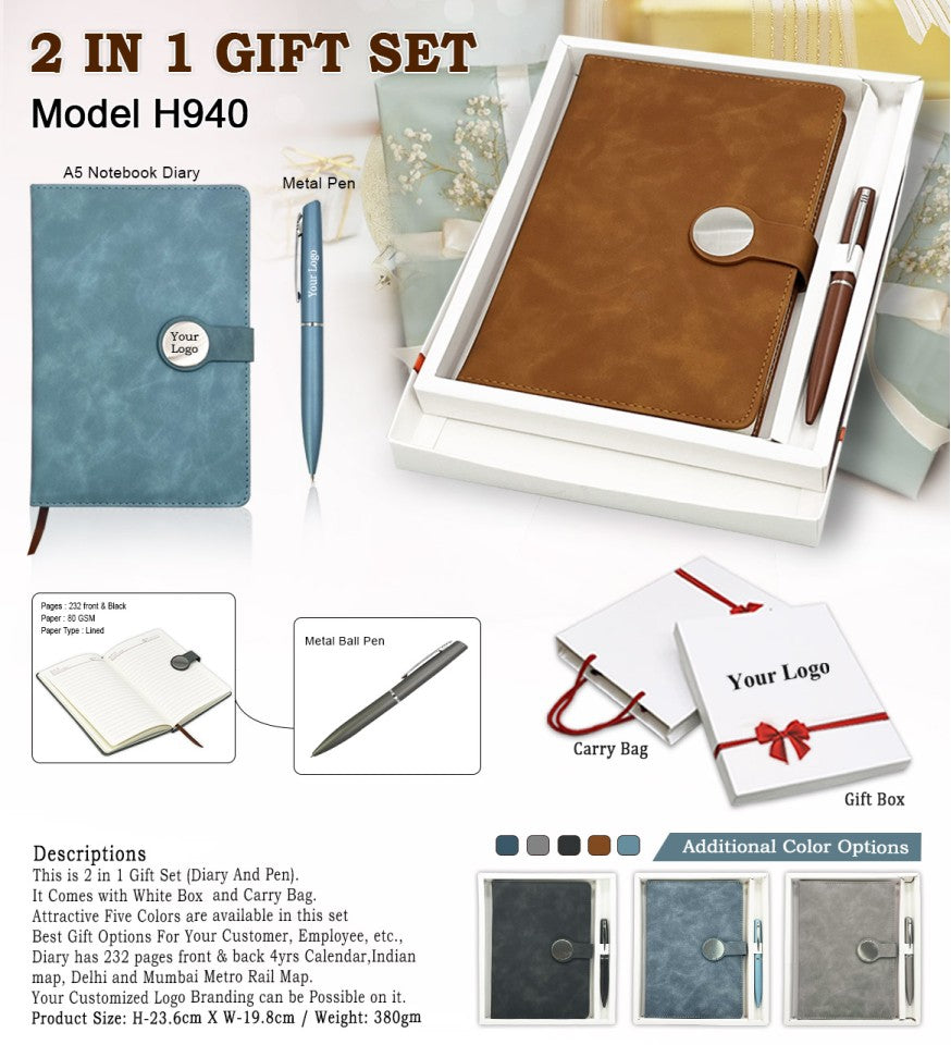 Robust Industry 2-in-1 Master Gift Pack | Diary & Pen Set