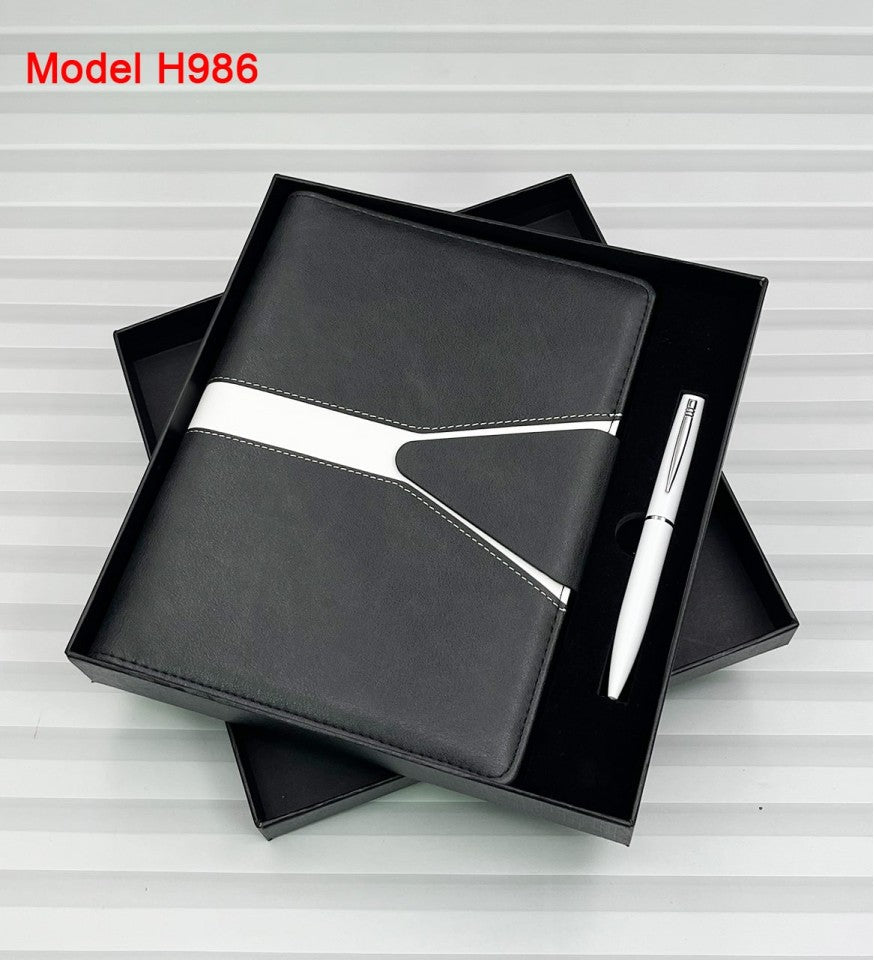 Modern PU Leather Signature Gift Trio | Diary & Pen Set