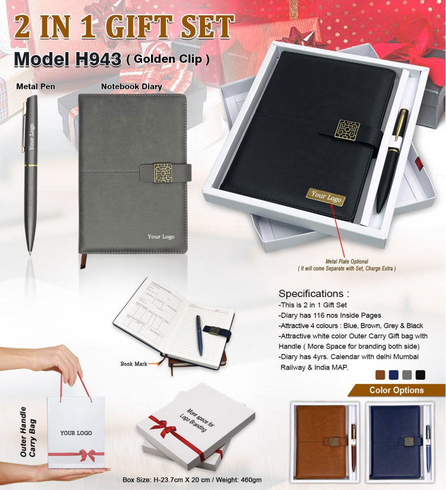 Premium PU Leather Executive Planner Duo | Diary & Pen Set