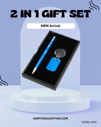 2 in 1 Gift Set – Metal Ball Pen & Oval Shape Metal Key Chain