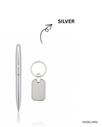 2 in 1 Gift Set – Metal Ball Pen & Oval Shape Metal Key Chain