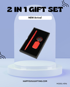 2 in 1 Gift Set – Metal Ball Pen & Oval Shape Metal Key Chain