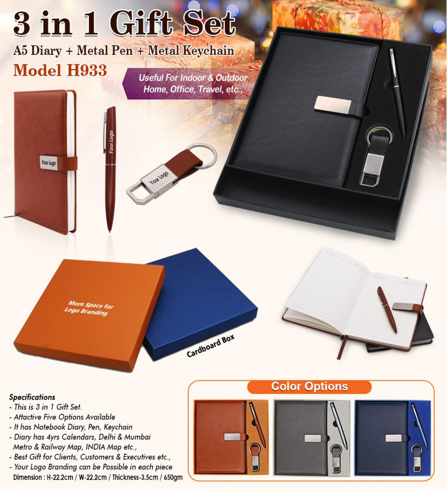 Modern PU leather 2-in-1 Signature Gift Set | Diary & Pen Set