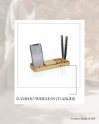 15W Bamboo Wireless Charging Desk Organizer