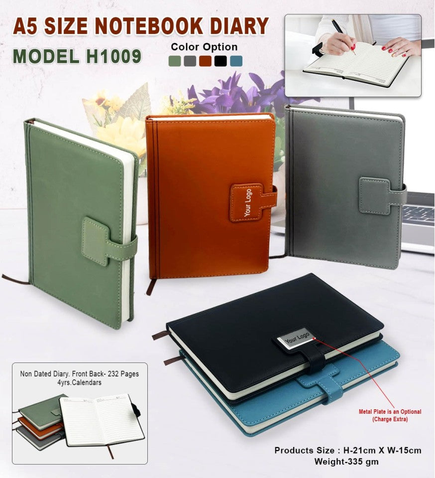 Branded 5-Color A5 PU Leather Notebook | Diary