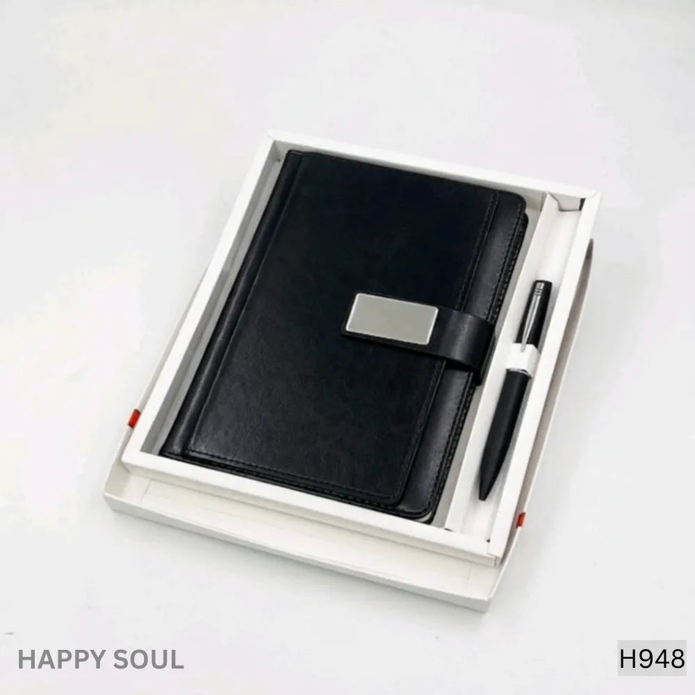 2 in 1 Gift Set with Notebook & Metal Pen – Corporate Diary Combo (Model HS948)