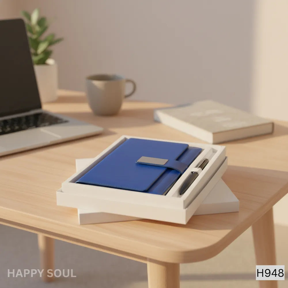 2 in 1 Gift Set with Notebook & Metal Pen – Corporate Diary Combo (Model HS948)