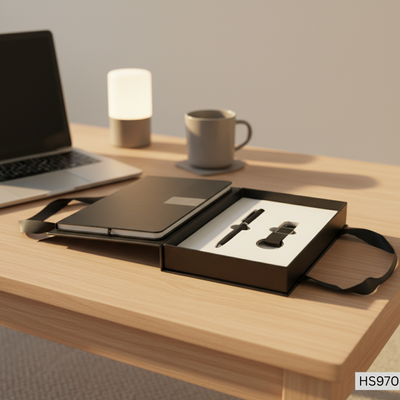 3 in 1 Gift Set – A5 Diary, Metal Pen & Keychain (HS970)