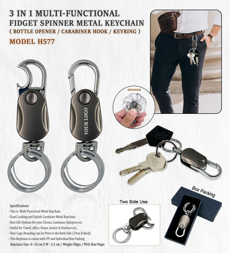 Industrial Bottle-Opener Hook Metal Keychain | Metal Keychain