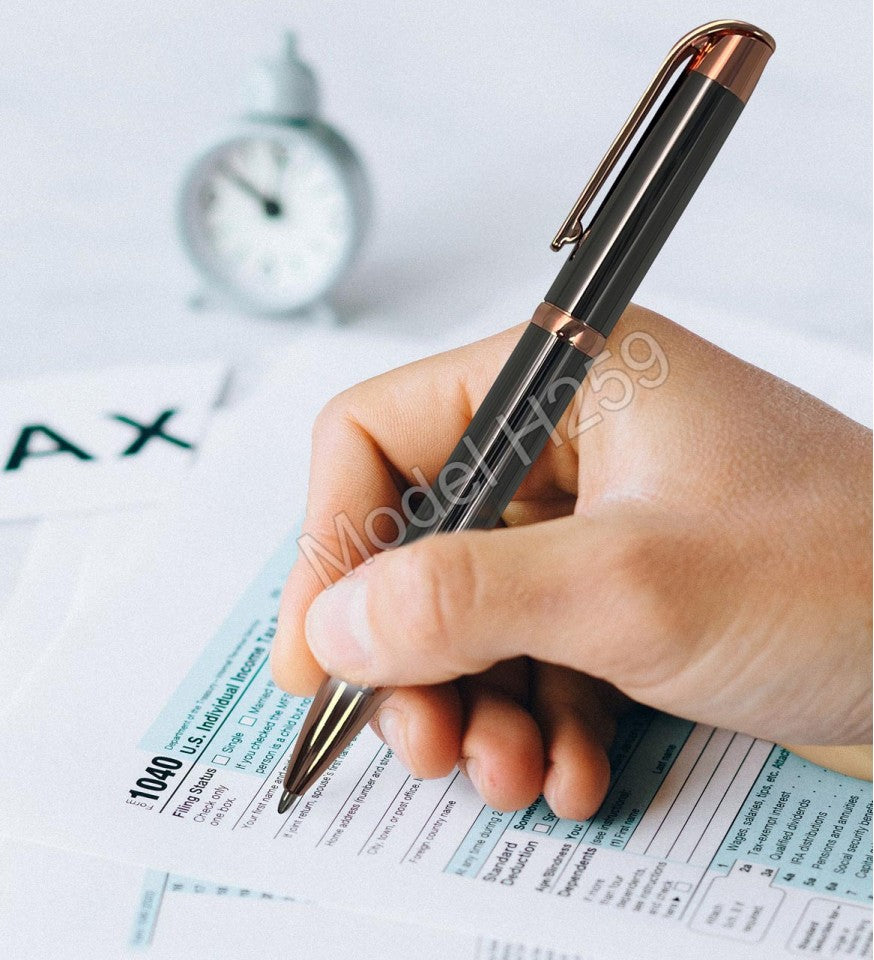 Minimal Rose-Black Precision Metal Roller | Metal Pen