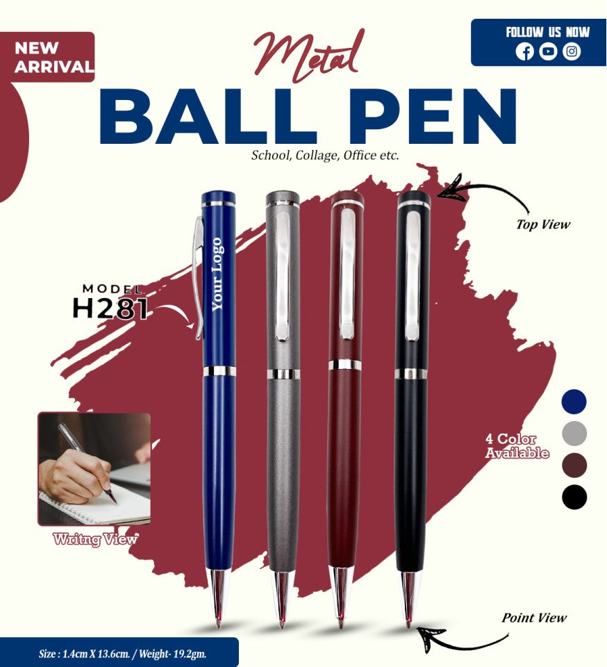 Industrial High-Agility Metal Roller Pen | Metal Pen