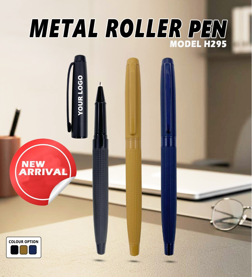 Minimal Noir-Silver Precision Metal Roller | Metal Pen