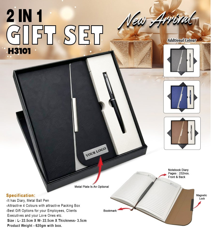 High-Utility Executive Workstation Duo | Diary & Pen Set