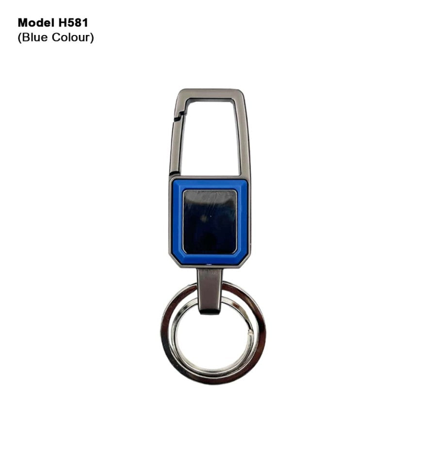 Industrial Rectangle PU-Leather Metal Hybrid | Metal Keychain