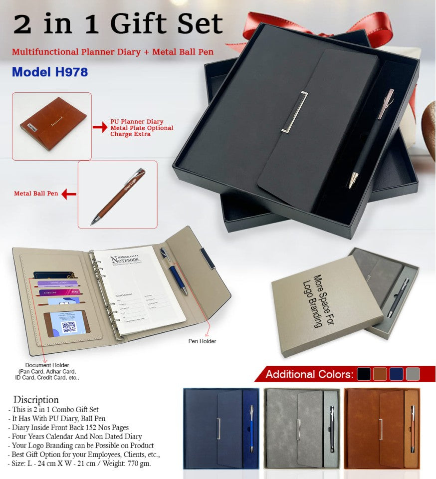 Unified Corporate 2-in-1 Professional Pack | Diary & Pen Set