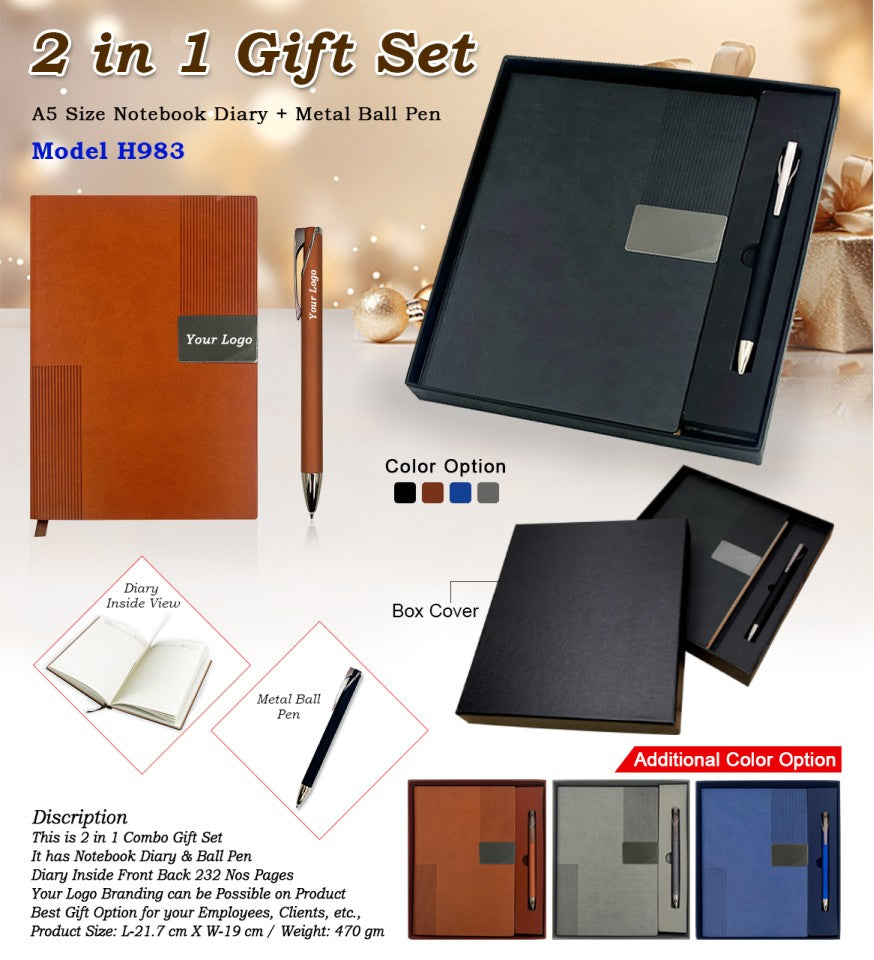 Dual-Tone Professional 2-in-1 Executive Suite | Diary & Pen Set