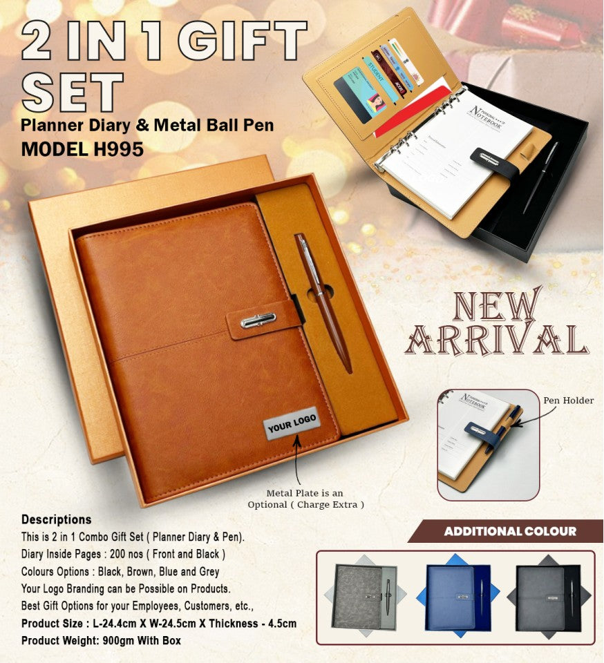 Modern Professional Minimalist Duo | Diary & Pen Set