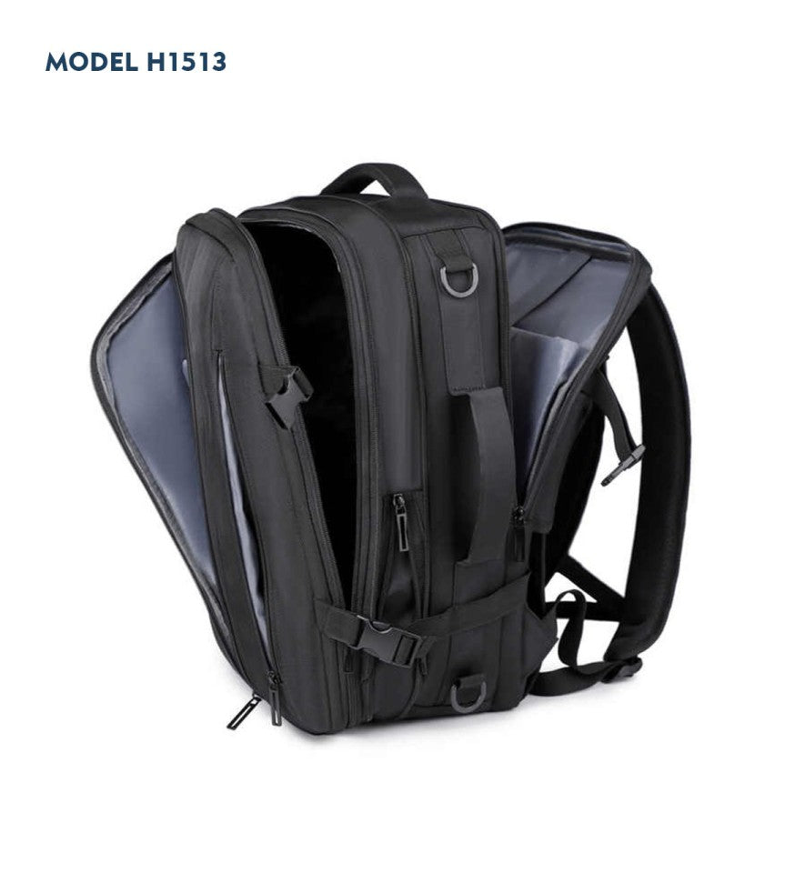 Minimal Noir Duo-Tone Travel Laptop Backpack | Bag