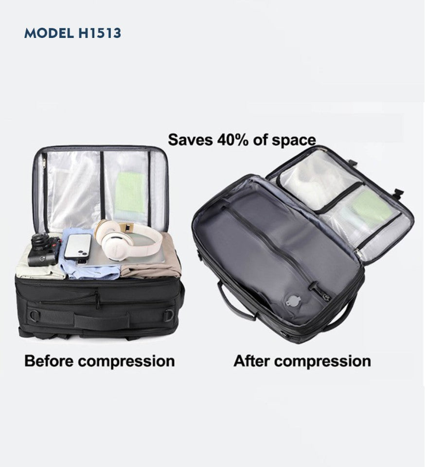 Minimal Noir Duo-Tone Travel Laptop Backpack | Bag