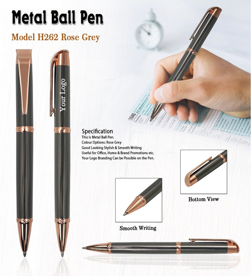 Minimal Rose-Black Precision Metal Roller | Metal Pen