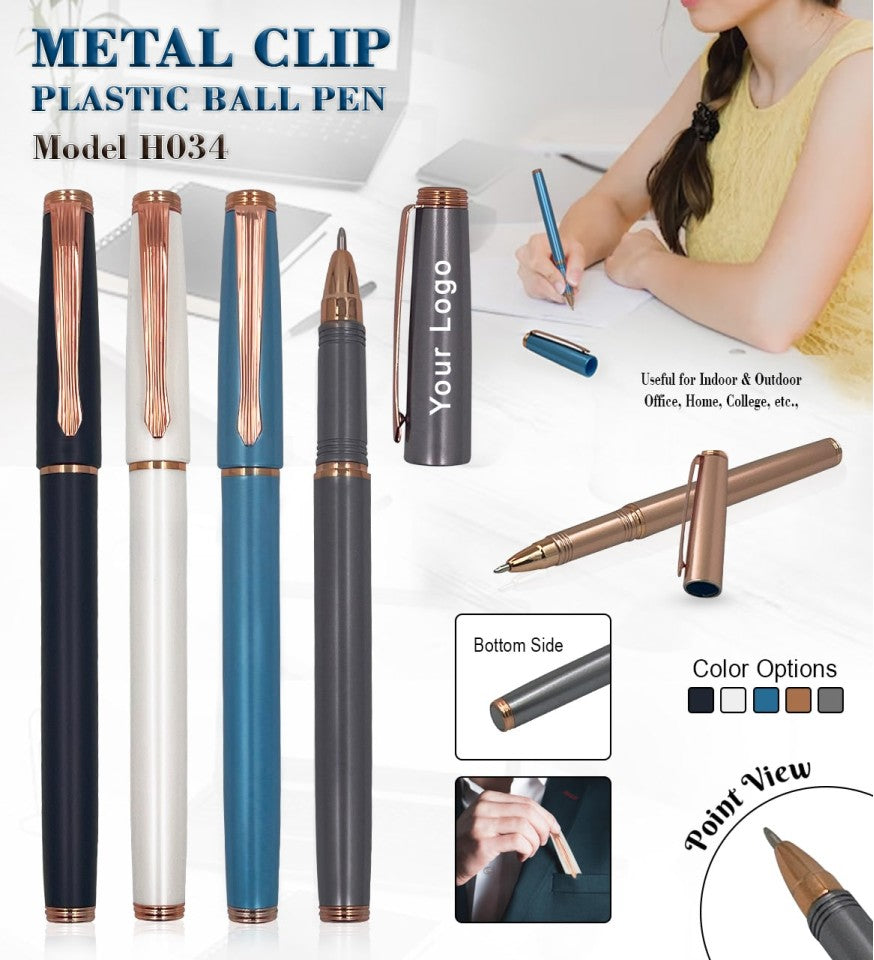 Industrial High-Impact Metal-Clip Ball Pen | Plastic Pen