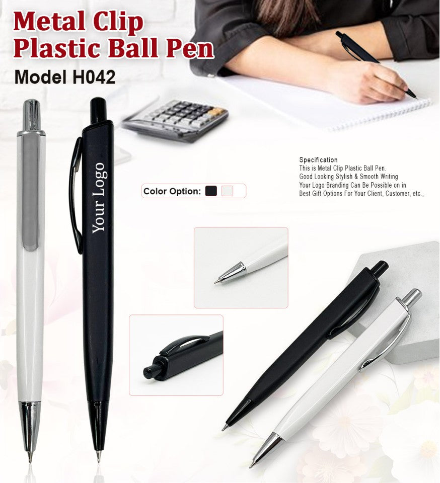 Industrial High-Impact Metal-Clip Ball Pen | Plastic Pen