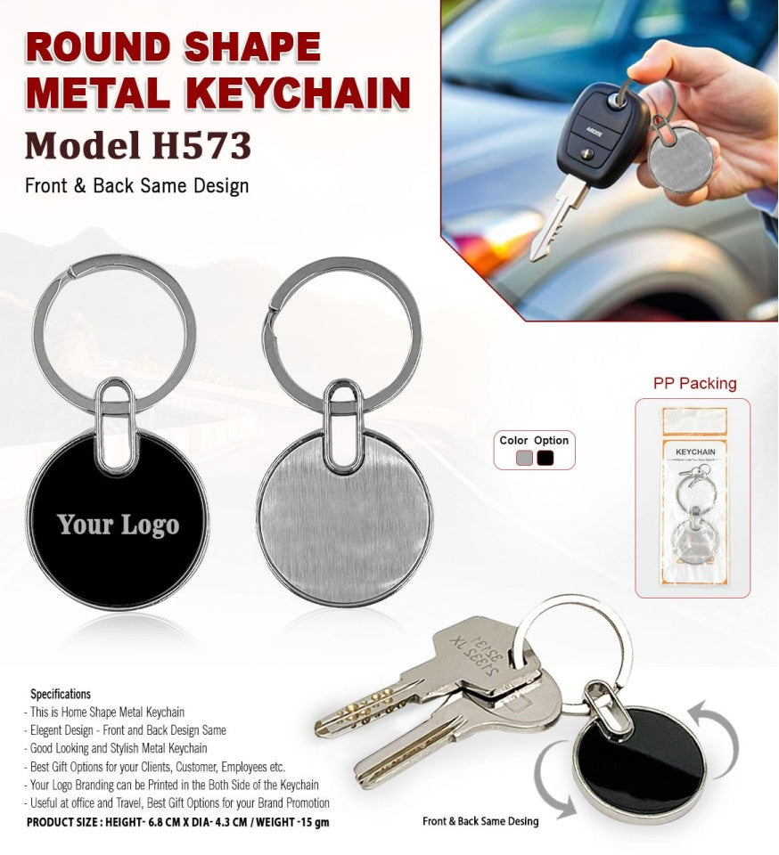 Industrial High-Glow Round Metal Keychain | Metal Keychain