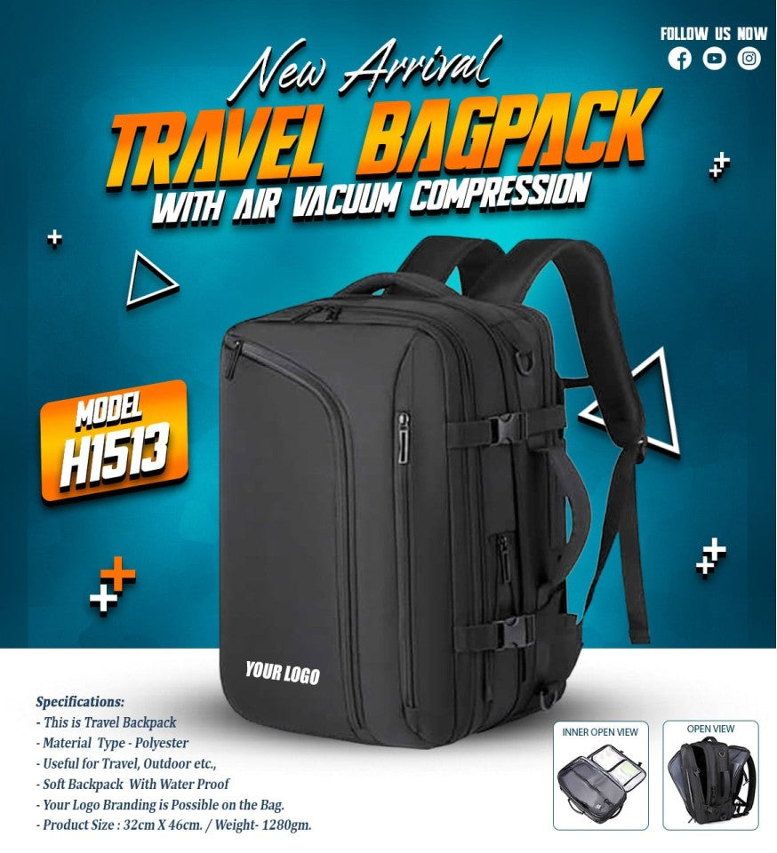 Minimal Noir Duo-Tone Travel Laptop Backpack | Bag