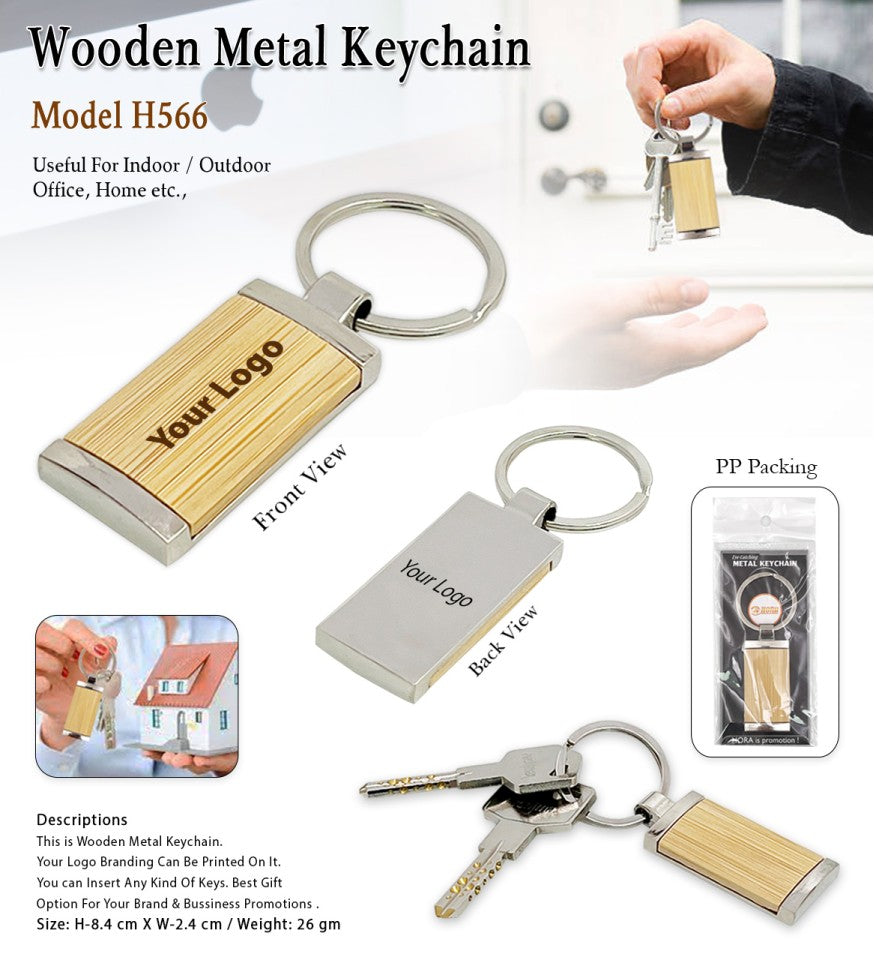 Premium Keychain | Wooden Metal Keychain - Premium