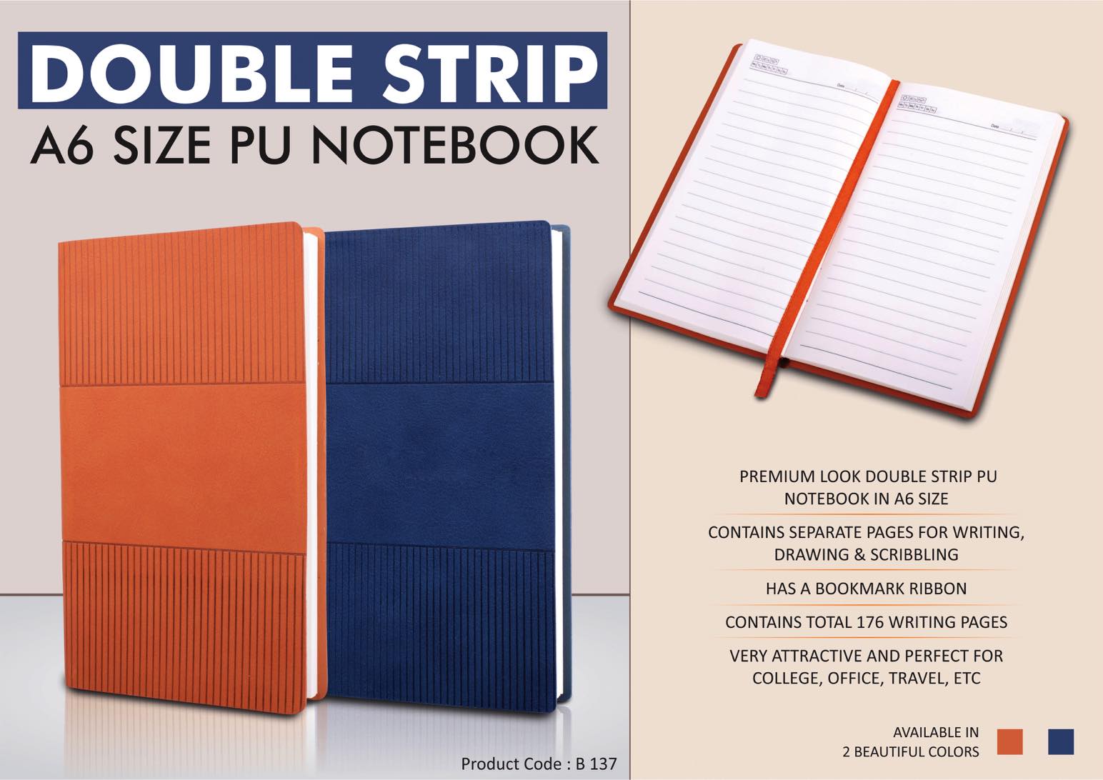 Double Strip A6 Mini | Signature PU Pocket Notebook
