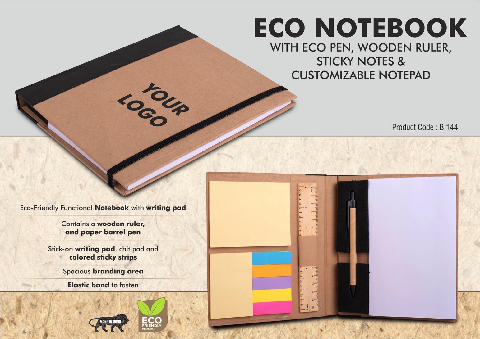 Eco-Ruler Ensemble | Professional Notebook & Sticky Note set