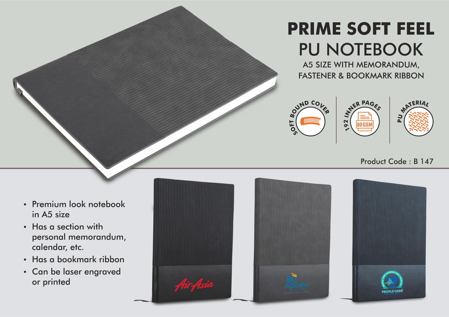 Prime Soft-Feel PU Executive | A5 Signature Portfolio Series