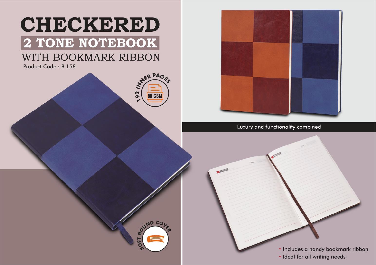 Checkered Two-Tone Executive | A5 Signature Portfolio