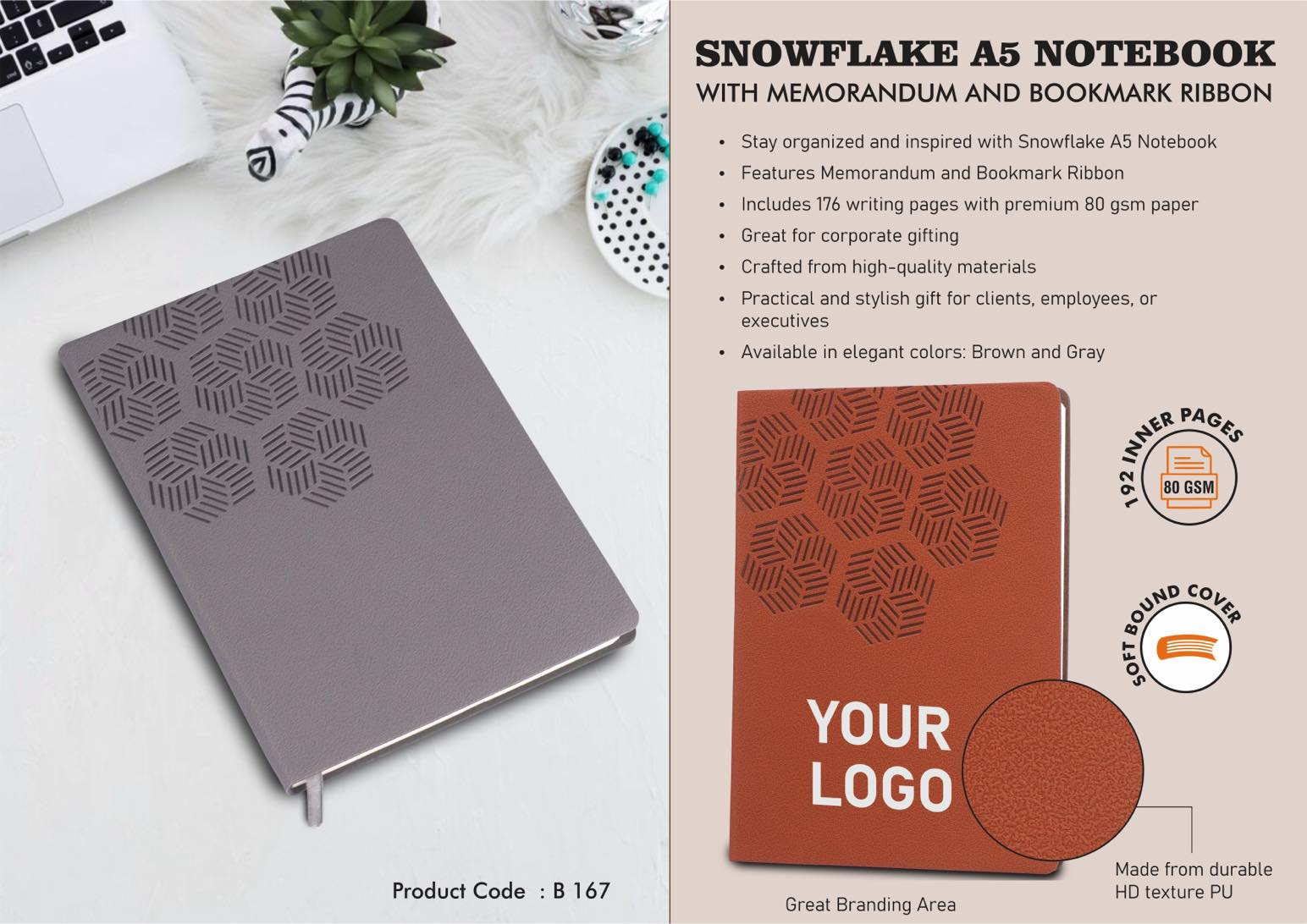 HD Texture Snowflake Professional | A5 Signature Notebook