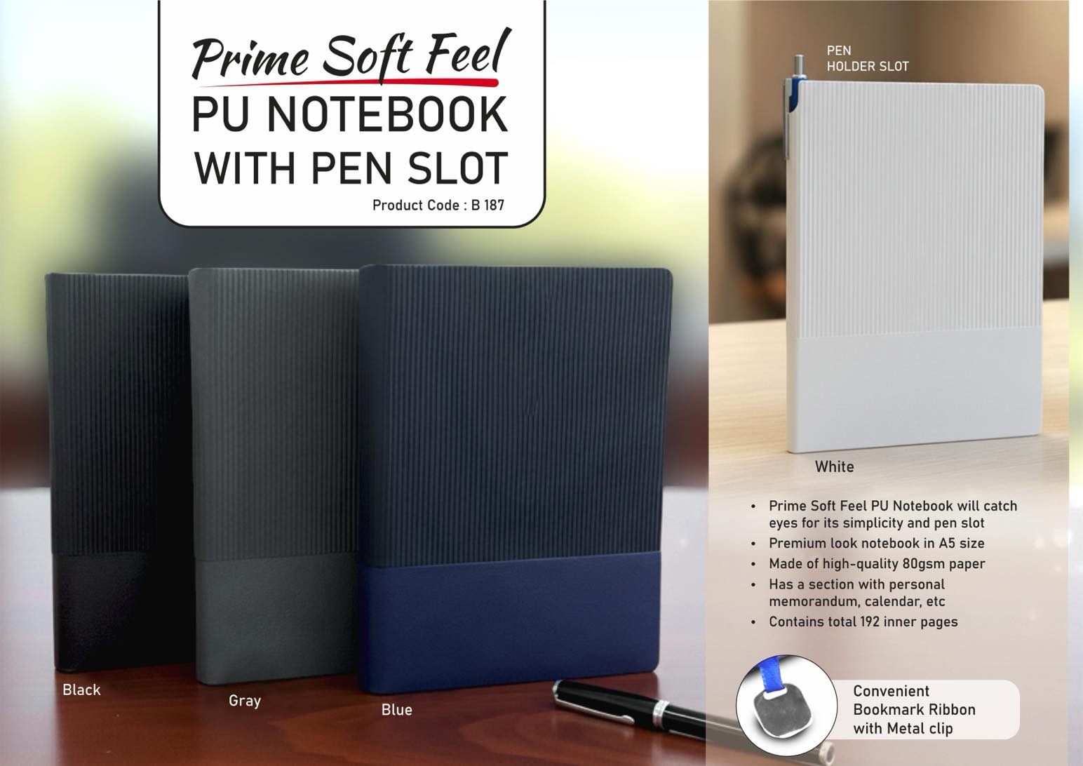 Prime Soft-Feel PU Executive | Pen Slot A5 Signature Set