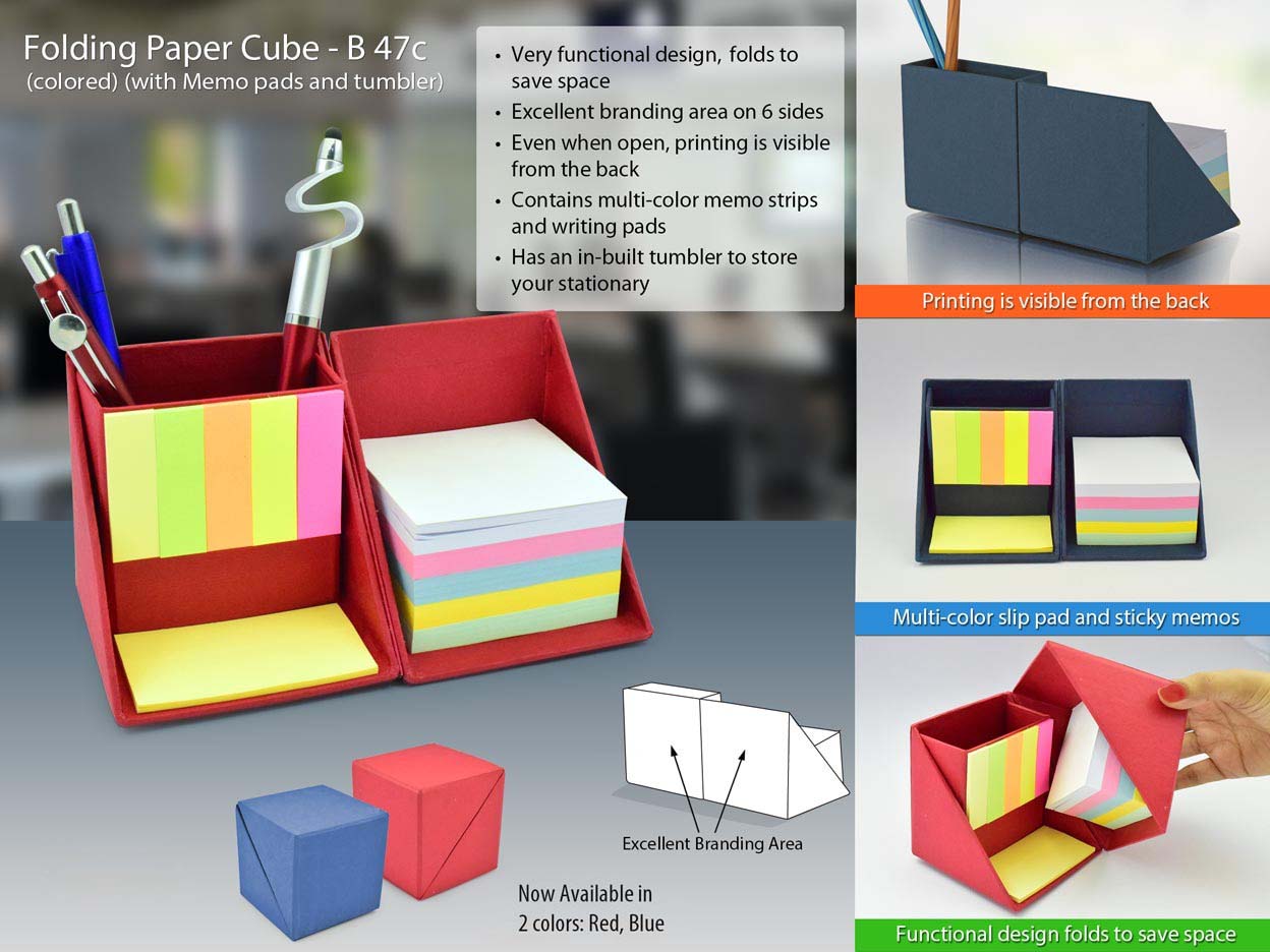 Color Folding Desk Cube | Multi-Function Memopad & Tumbler
