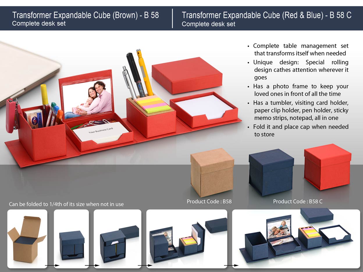 Transformer Desktop Excellence | 3-in-1 Desk Organizer Cube