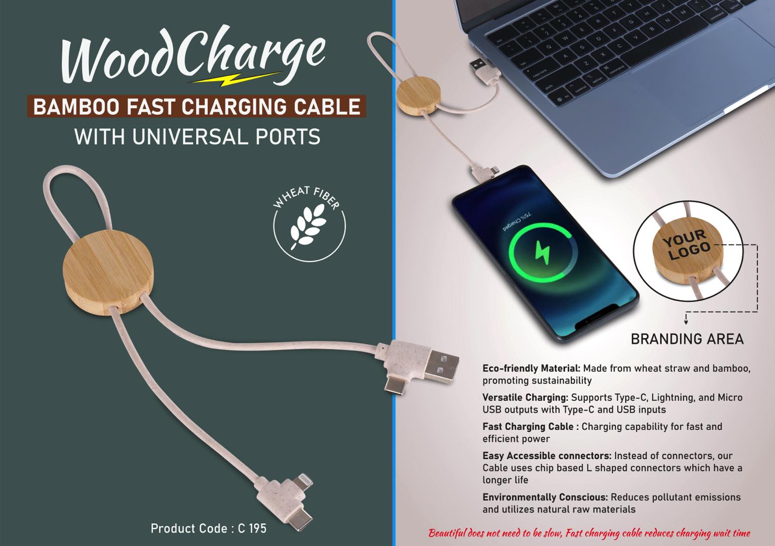 WoodCharge Universal Suite | Sustainable Bamboo Fast Charging