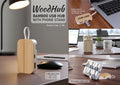 WoodHub 4-Port Suite | Bamboo USB Hub & Desktop Phone Stand