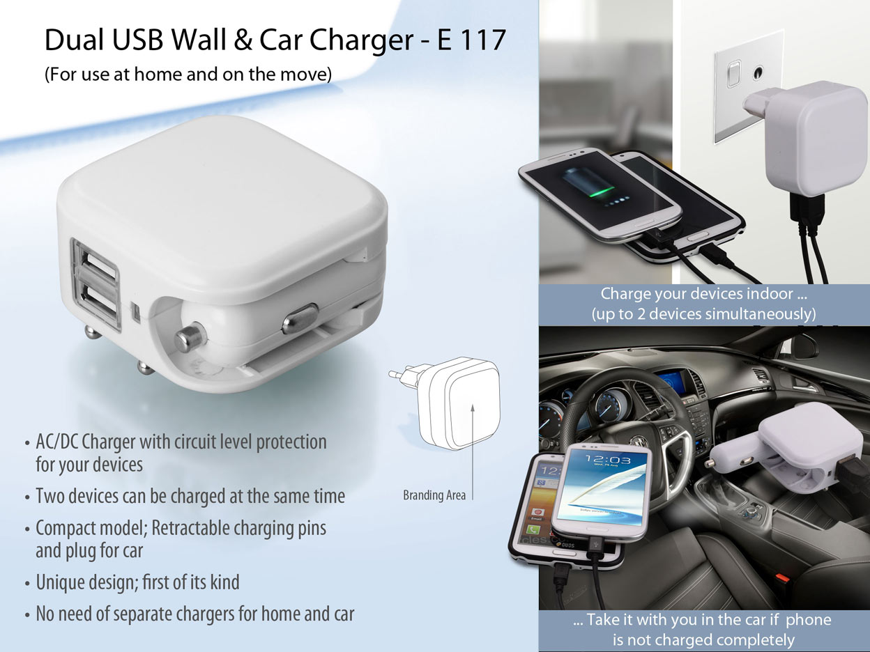Dual-USB Wall & Car Suite | Integrated Charging Connectivity