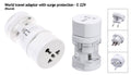 Surge-Protected Global Adaptor| Round Universal travel Suite