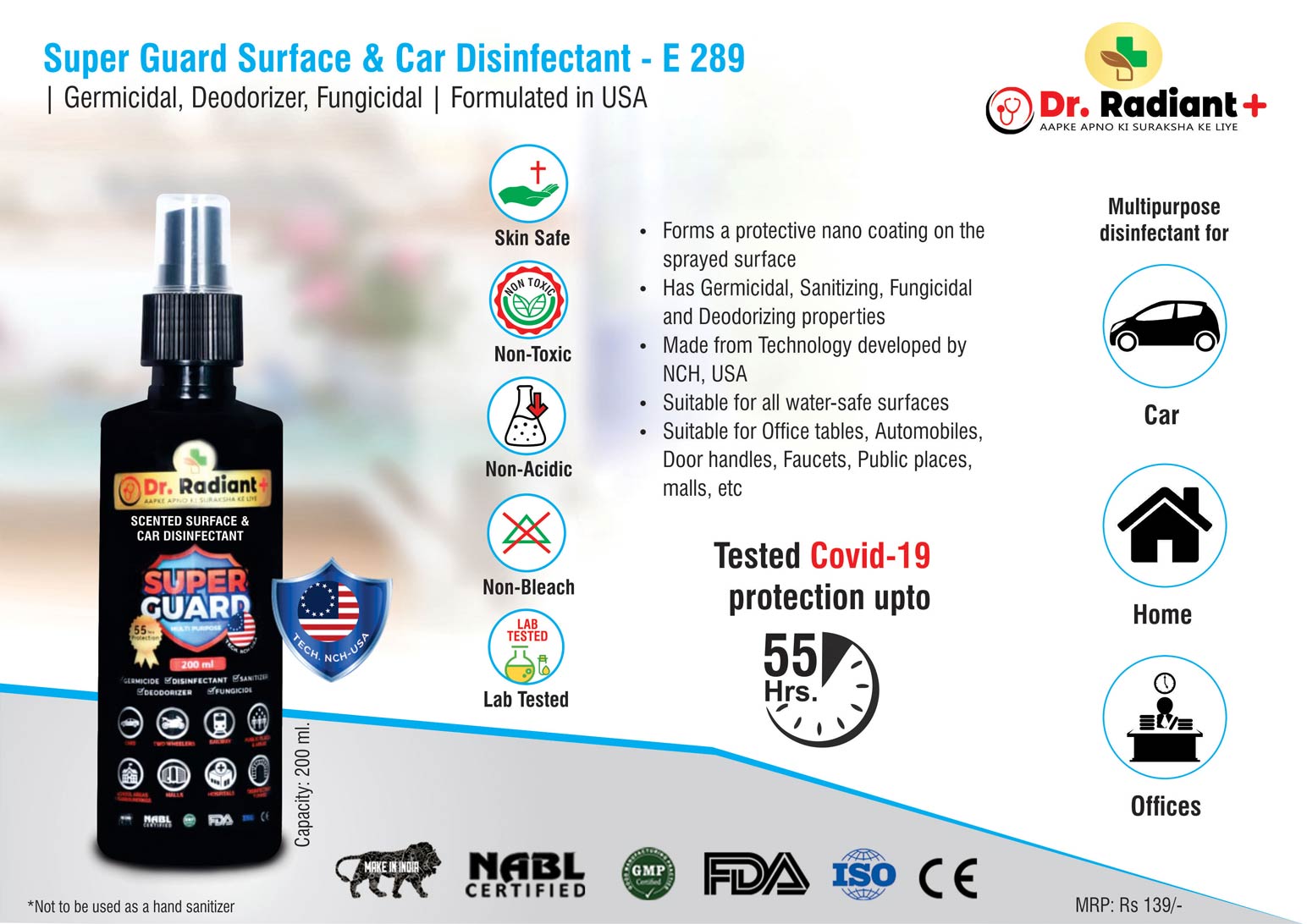 Super Guard Surface Disinfectant | Long-Lasting 55hr Protection