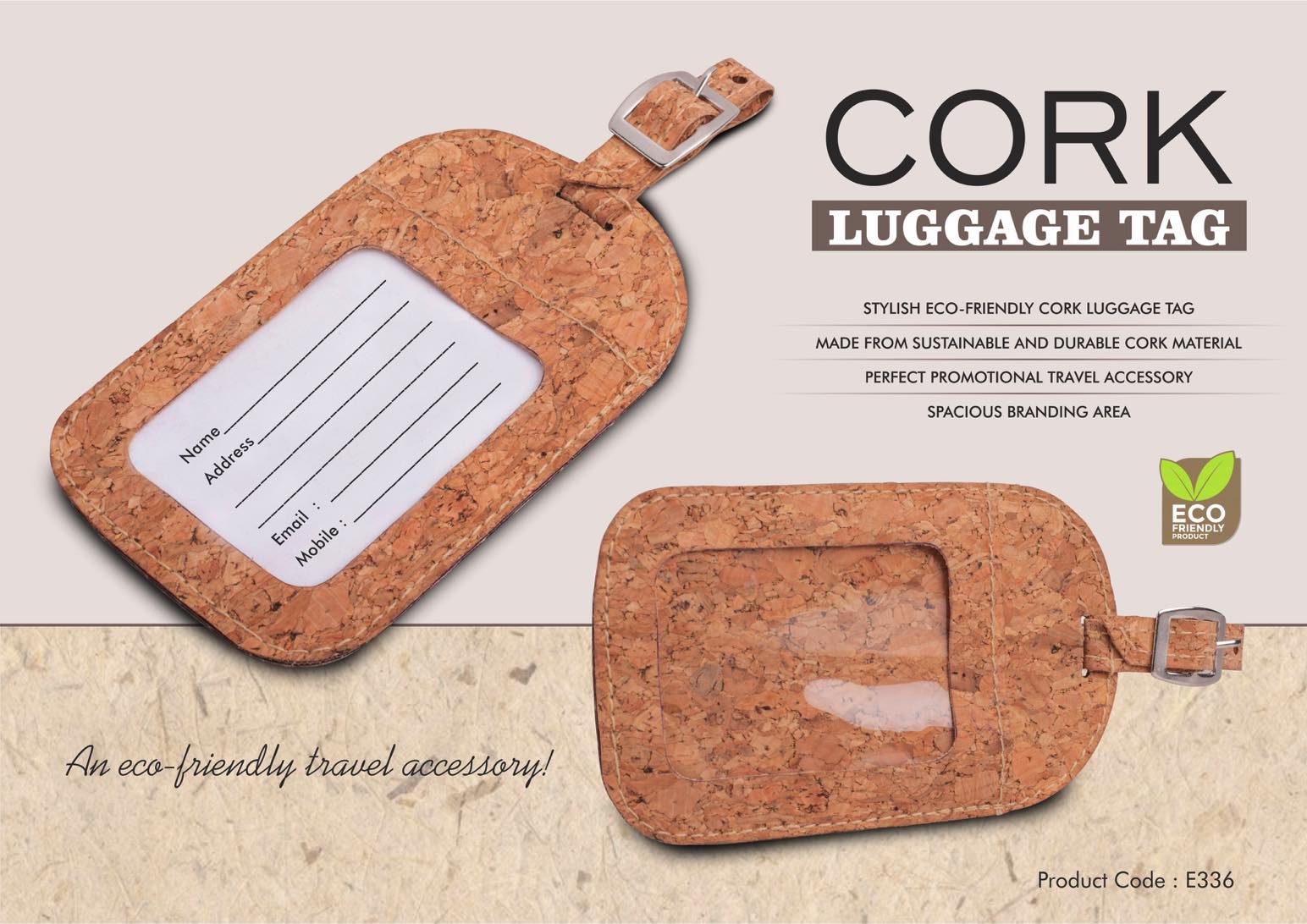 Cork Professional Series | Premium Sustainable Luggage Tag