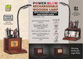 PowerGlow Dimmer Ensemble | Wooden LED Lamp & Phone Stand